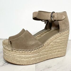 Marc Fisher Alida Suede Espadrille Platform Wedge Heel 11M